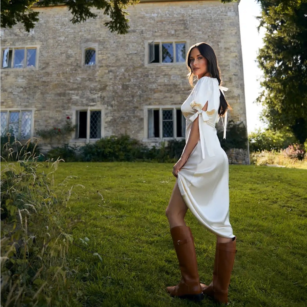 Reformation Stella Cream Midi Dress